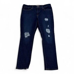 Levi's Plus Skinny Jeans 33 Dark Wash Distressed‎